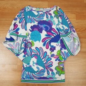 Trina Turk XS Stretch Tunic Cover Up Colorful